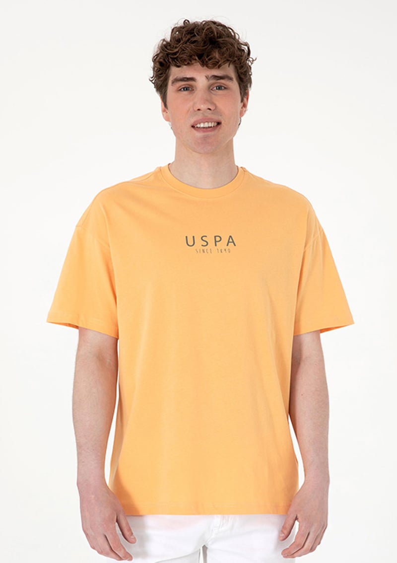 T117045495.2102674 Erkek Turuncu Bisiklet Yaka T-shirt