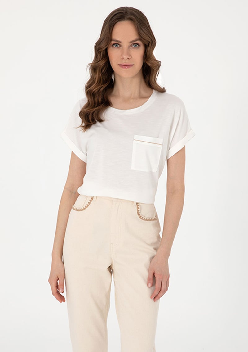 T117057972.2122126 Kadın Beyaz Regular T-shirt