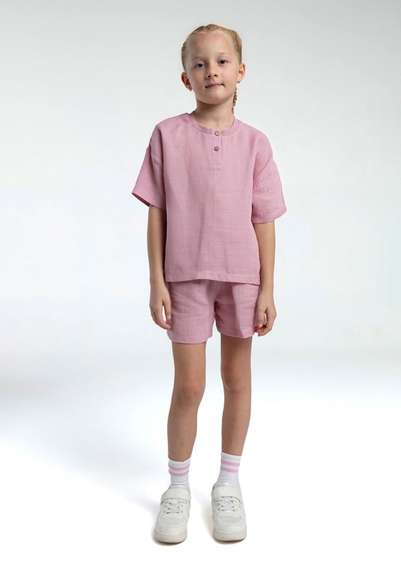 Rp3627-2 Kız Çocuk Pembe Pijama