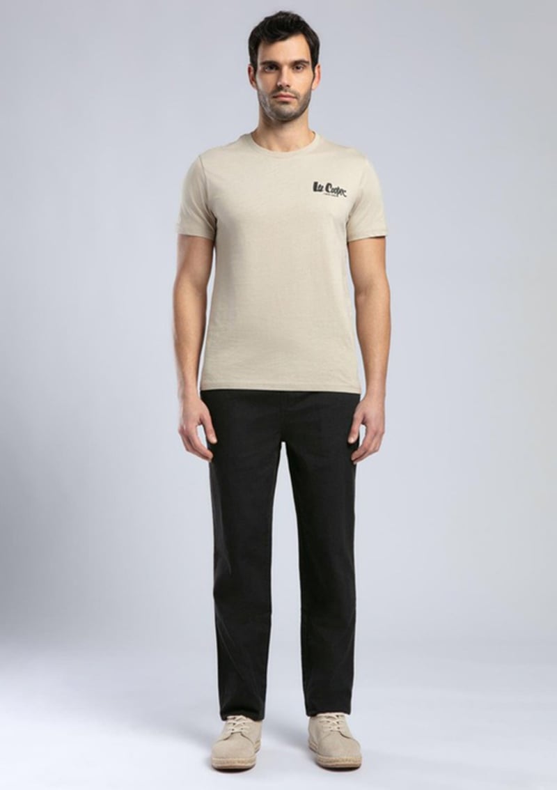 252 Lcm 242060 Erkek Bej O Yaka T-shirt