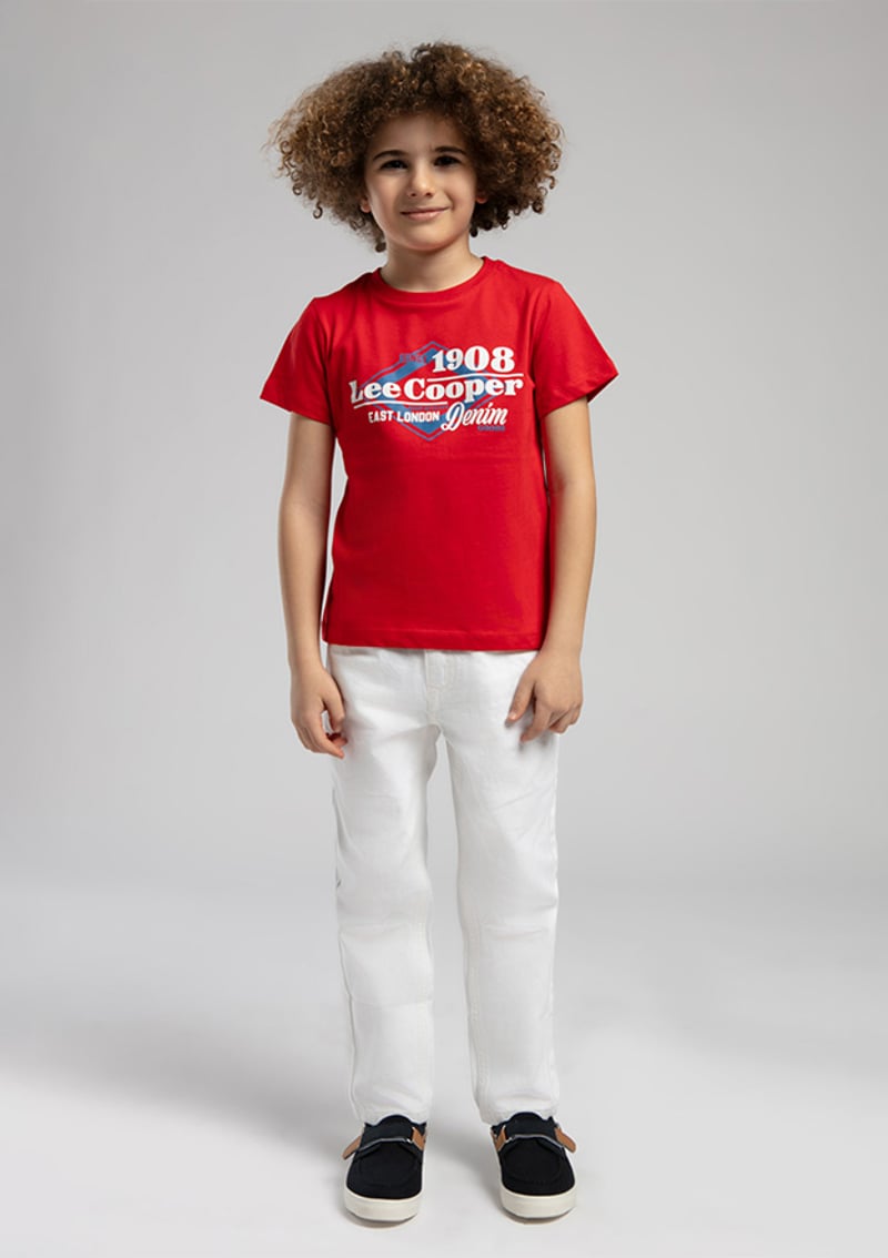252 Lcb 242004 Erkek Çocuk Kırmızı Baskılı T-shirt