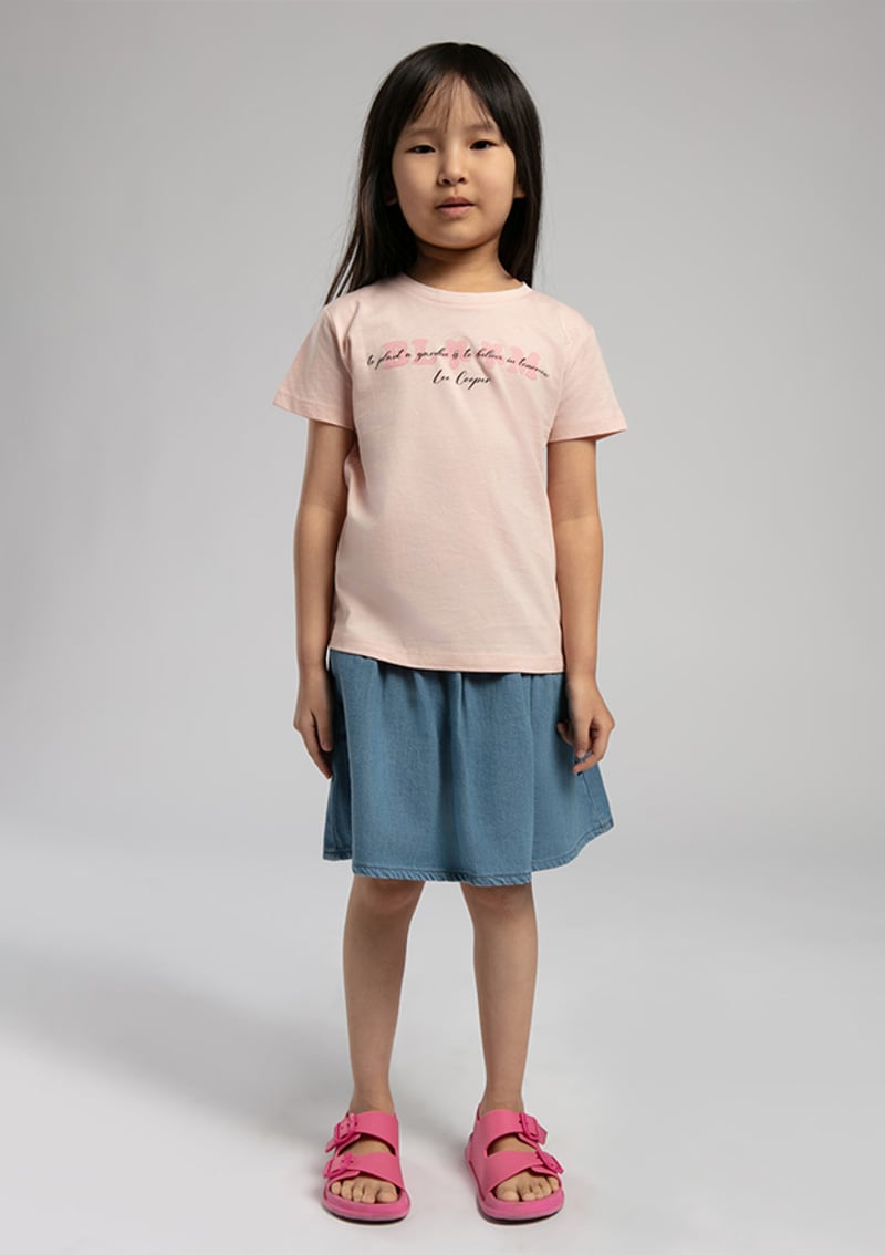 252 Lcg 242007 Kız Çocuk Pembe Baskılı T-shirt