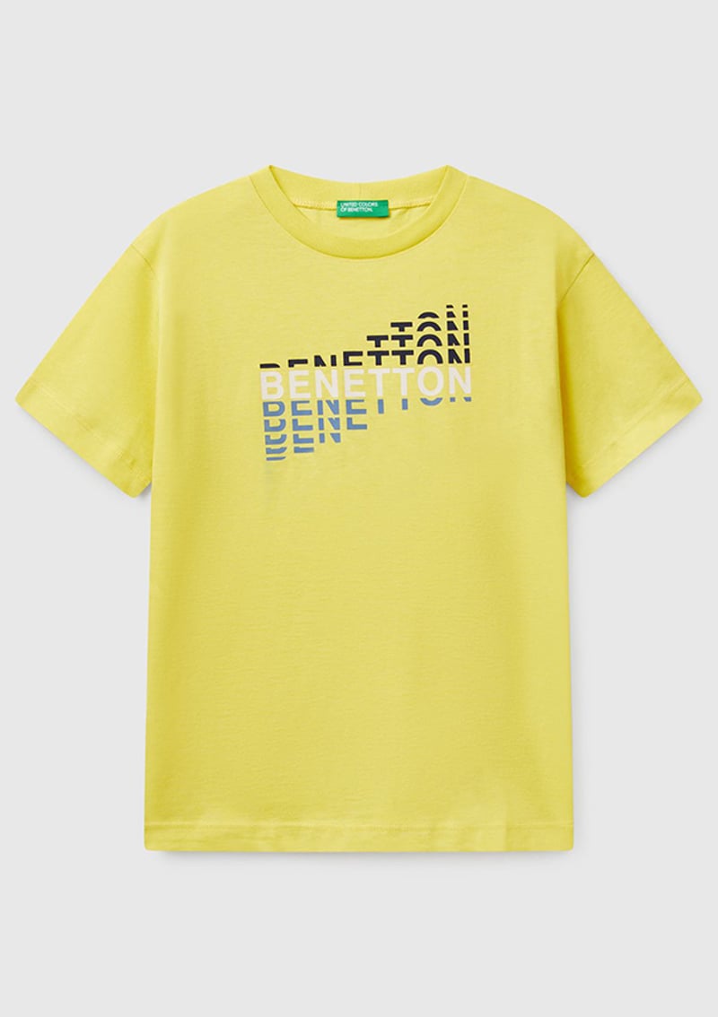 3I1Xc10N3-25Y Erkek Çocuk Sarı Baskılı T-shirt