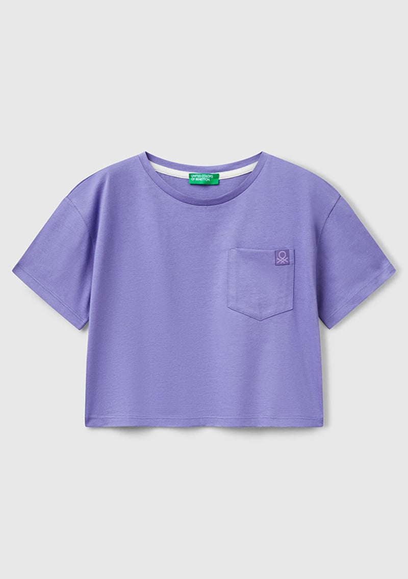 3I1Xc10N8-25Y Kız Çocuk Mor Baskılı T-shirt