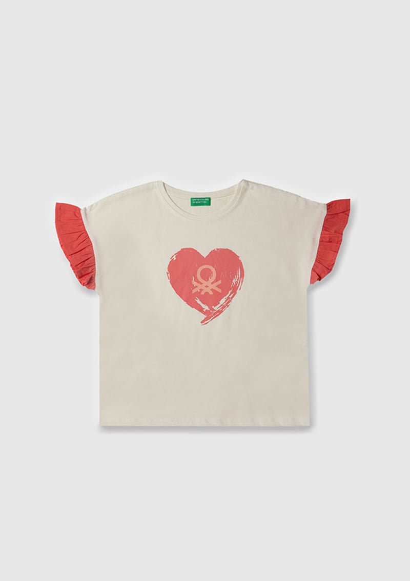 17087 Kız Çocuk Beyaz Basic T-shirt
