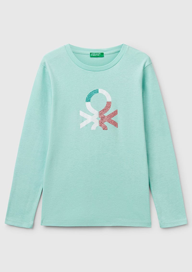 3I9Wc10My-25Y Kız Çocuk Yeşil Uzun Kol T-shirt