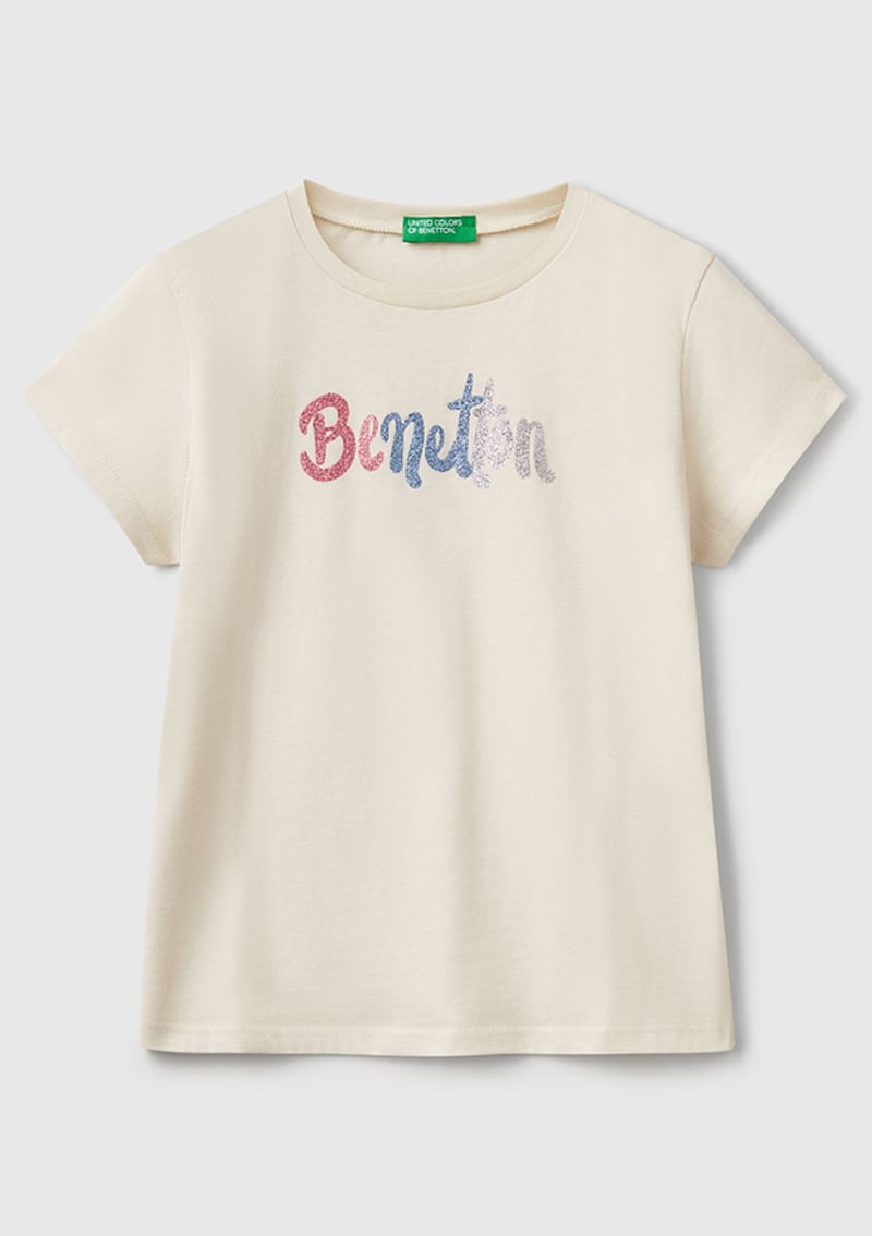 3I1Xc10Mz-25Y Kız Çocuk Bej Baskılı T-shirt