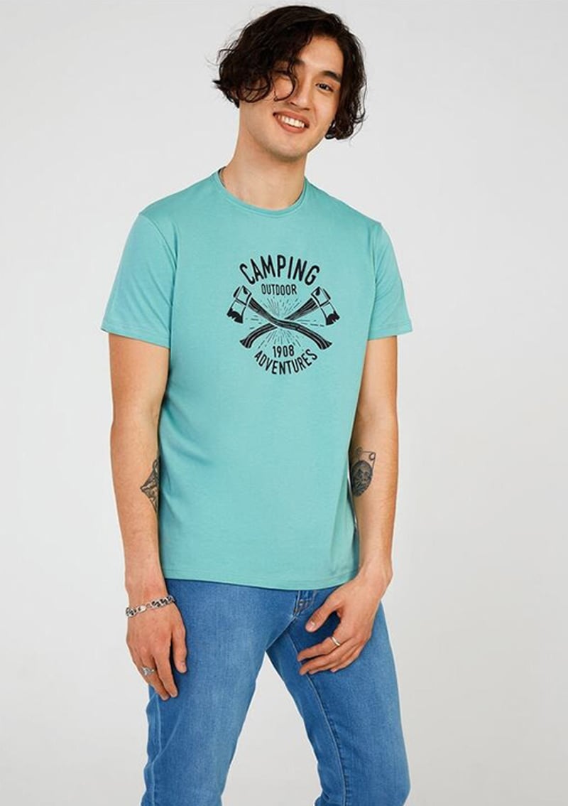 Tc7119 Erkek Çok Renkli Baskılı T-shirt
