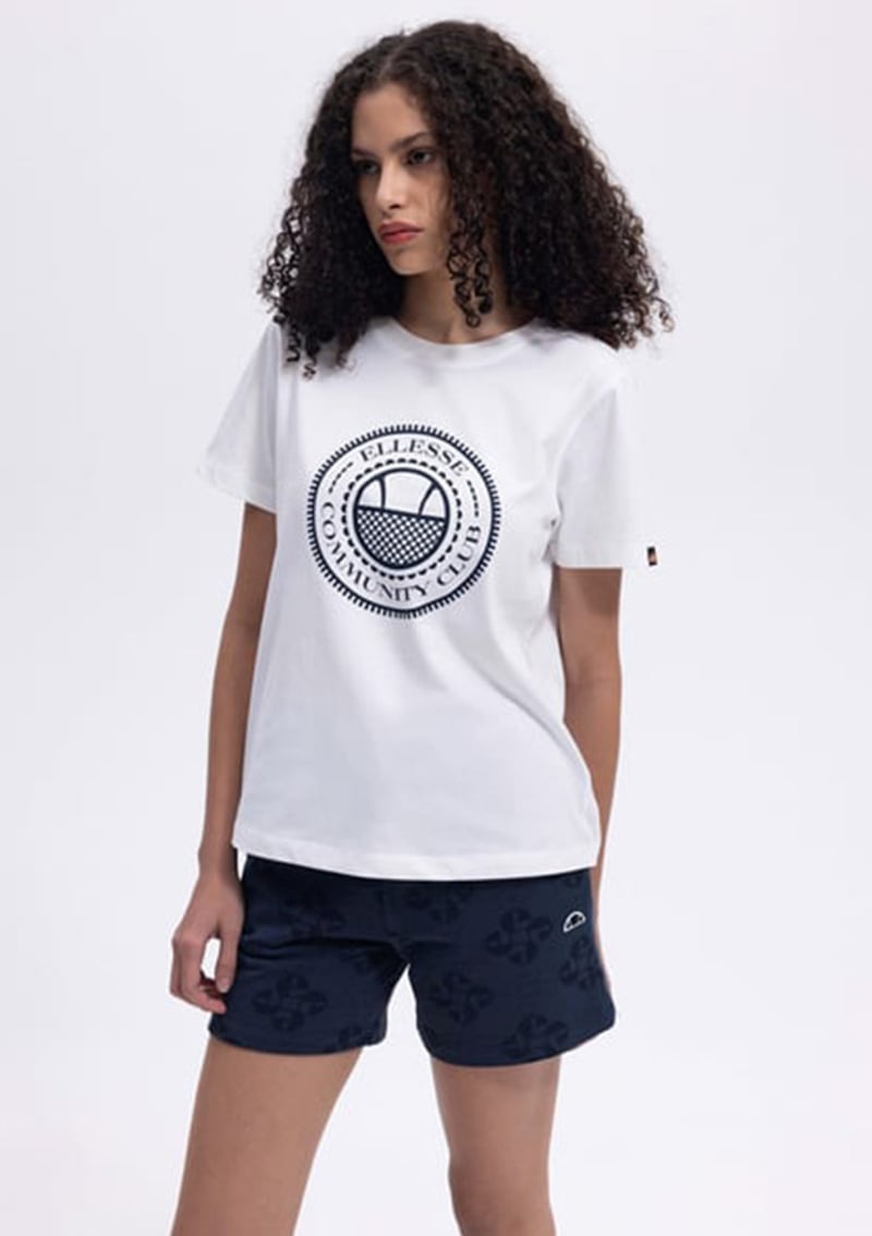 Ef444 Kadın Beyaz Baskılı T-shirt