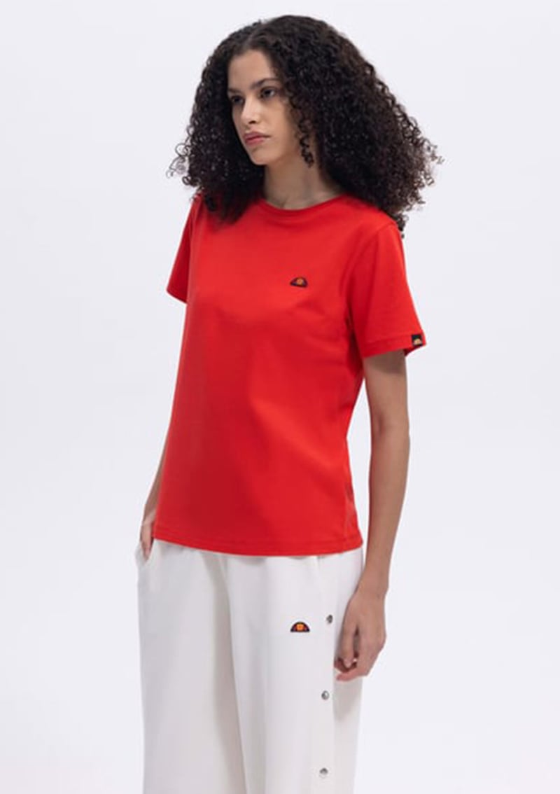 Ef174-1 Kadın Kırmızı Baskılı T-shirt