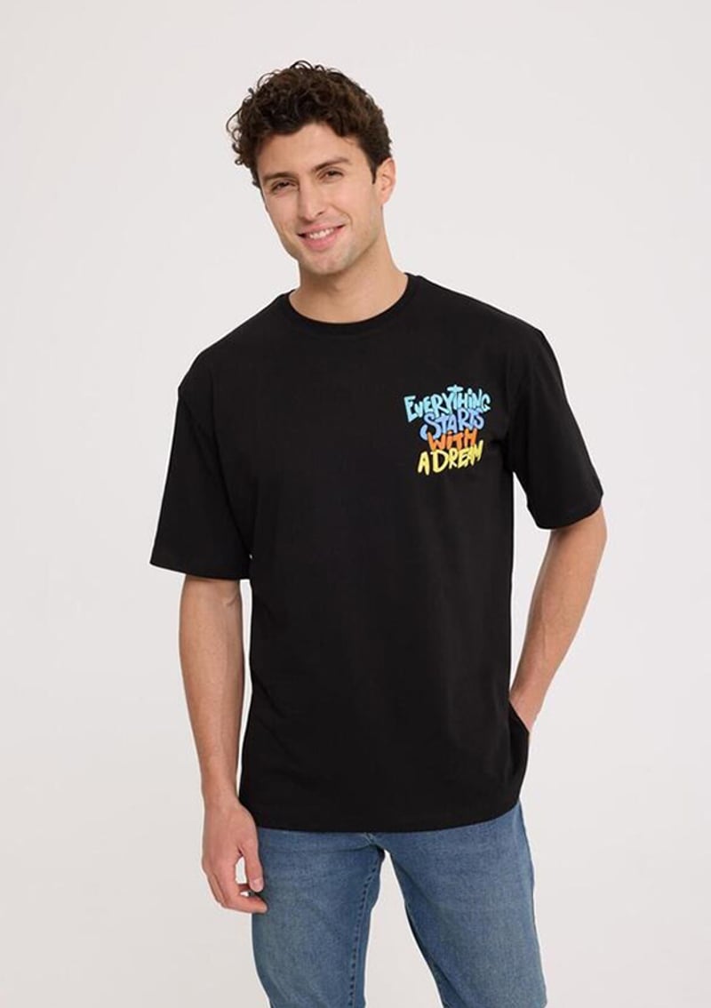 Tc9024 Erkek Siyah T-shirt