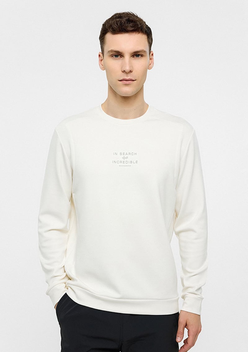 B34S12006 Erkek Beyaz Sweatshirt