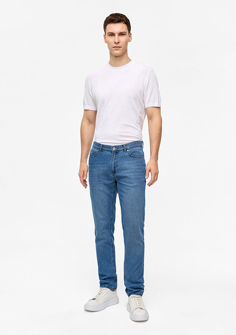 B34S35012 Erkek Mavi Jean Pantolon