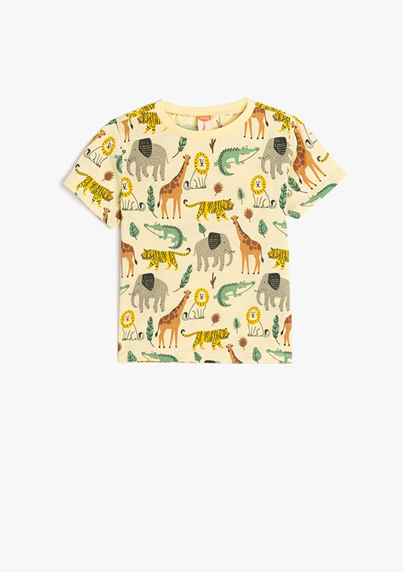 5Smb10011Tk Erkek Bebek Sarı Baskılı T-shirt