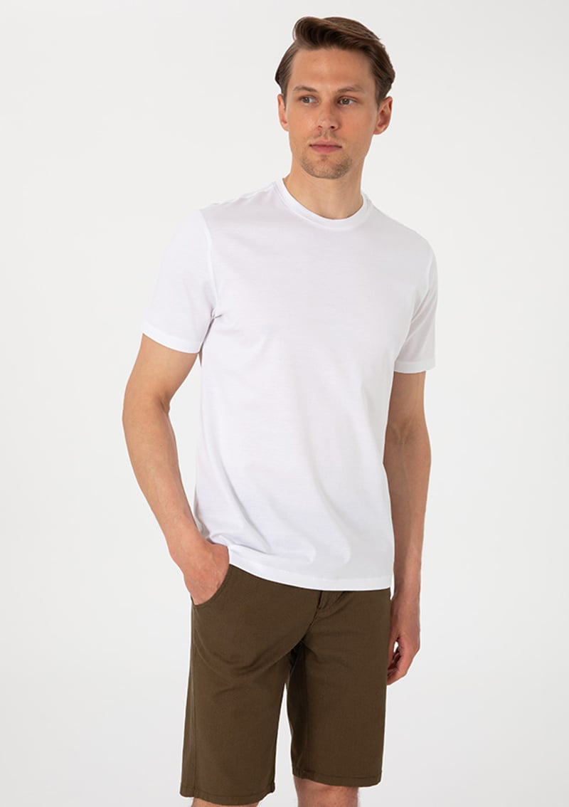 T117006731.2131534 Erkek Beyaz Basic T-shirt