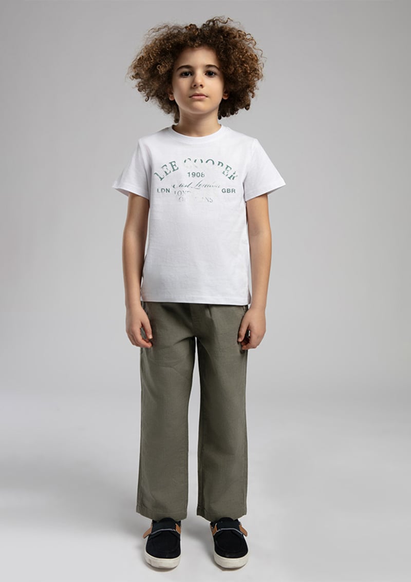 252 Lcb 242006 Erkek Çocuk Beyaz Baskılı T-shirt