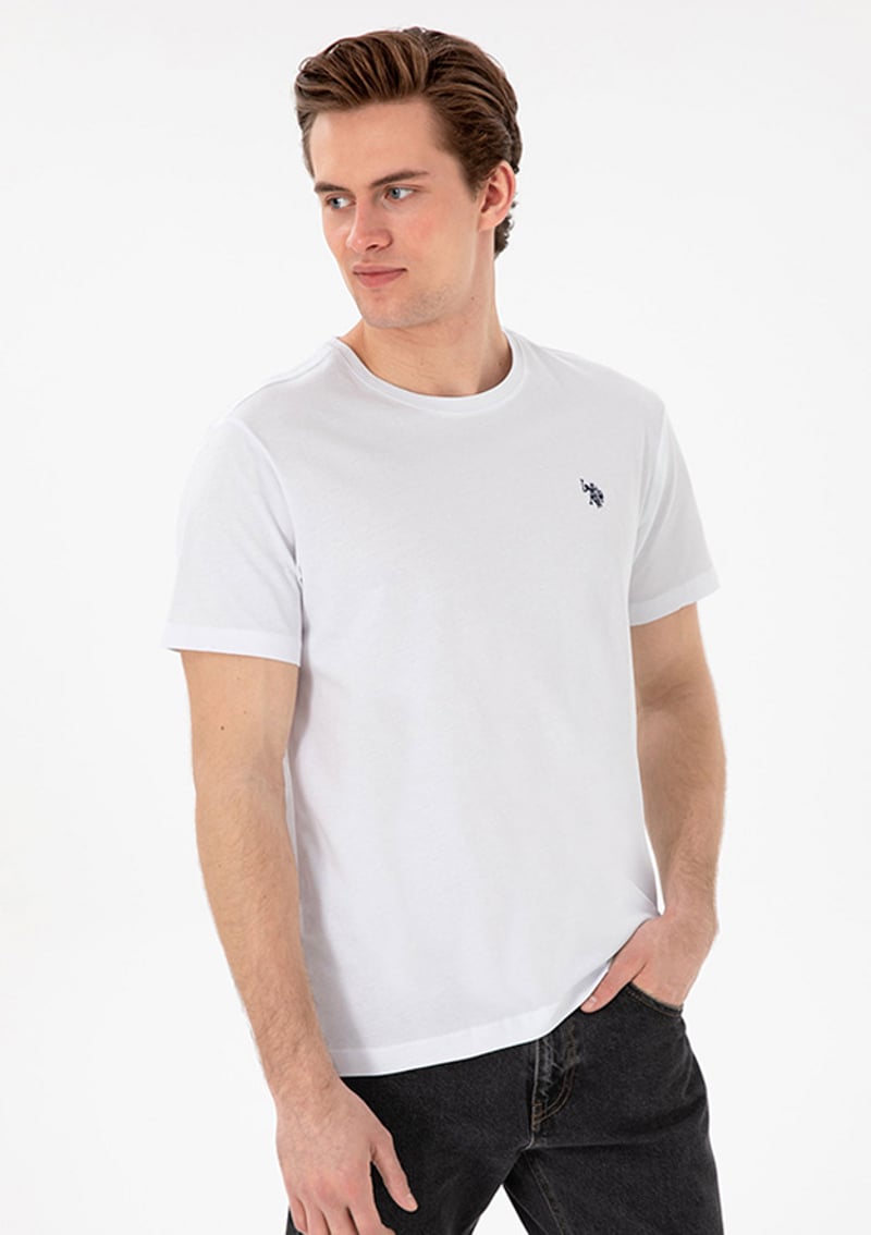 T117024206.2084591 Erkek Beyaz Basic T-shirt