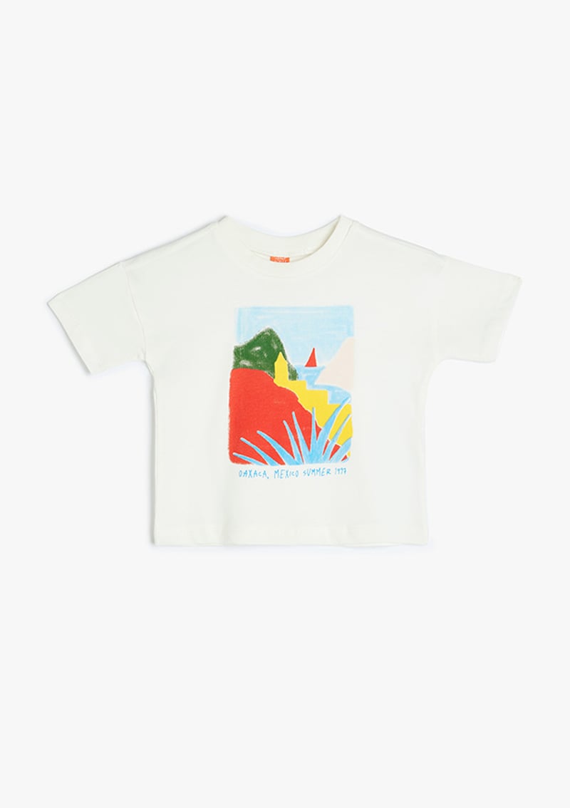 5Smb10100Tk Erkek Bebek Beyaz Bisiklet Yaka T-shirt