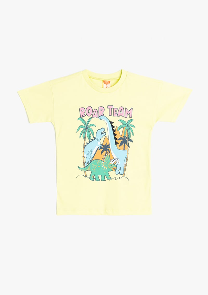 5Smb10015Tk Erkek Bebek Yeşil Baskılı T-shirt