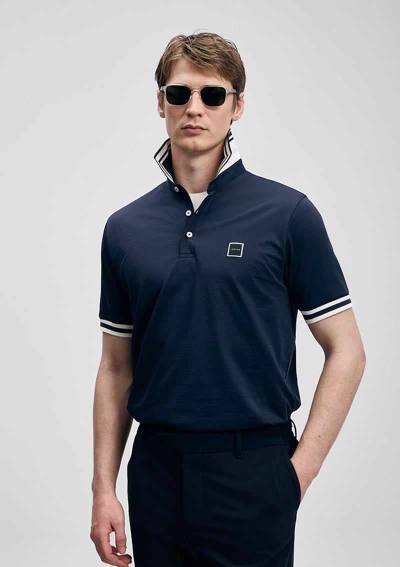 111040237 Erkek Lacivert Polo Yaka T-shirt