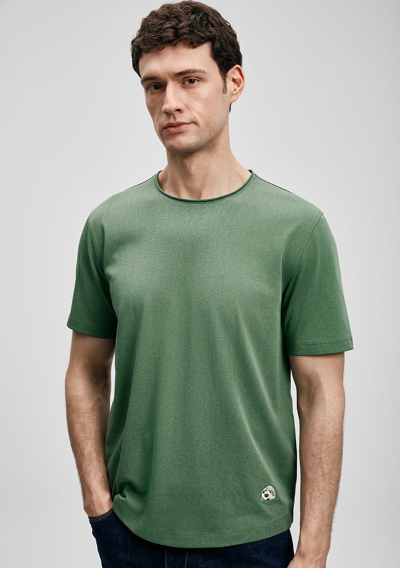 111020312 Erkek Yeşil Baskılı T-shirt