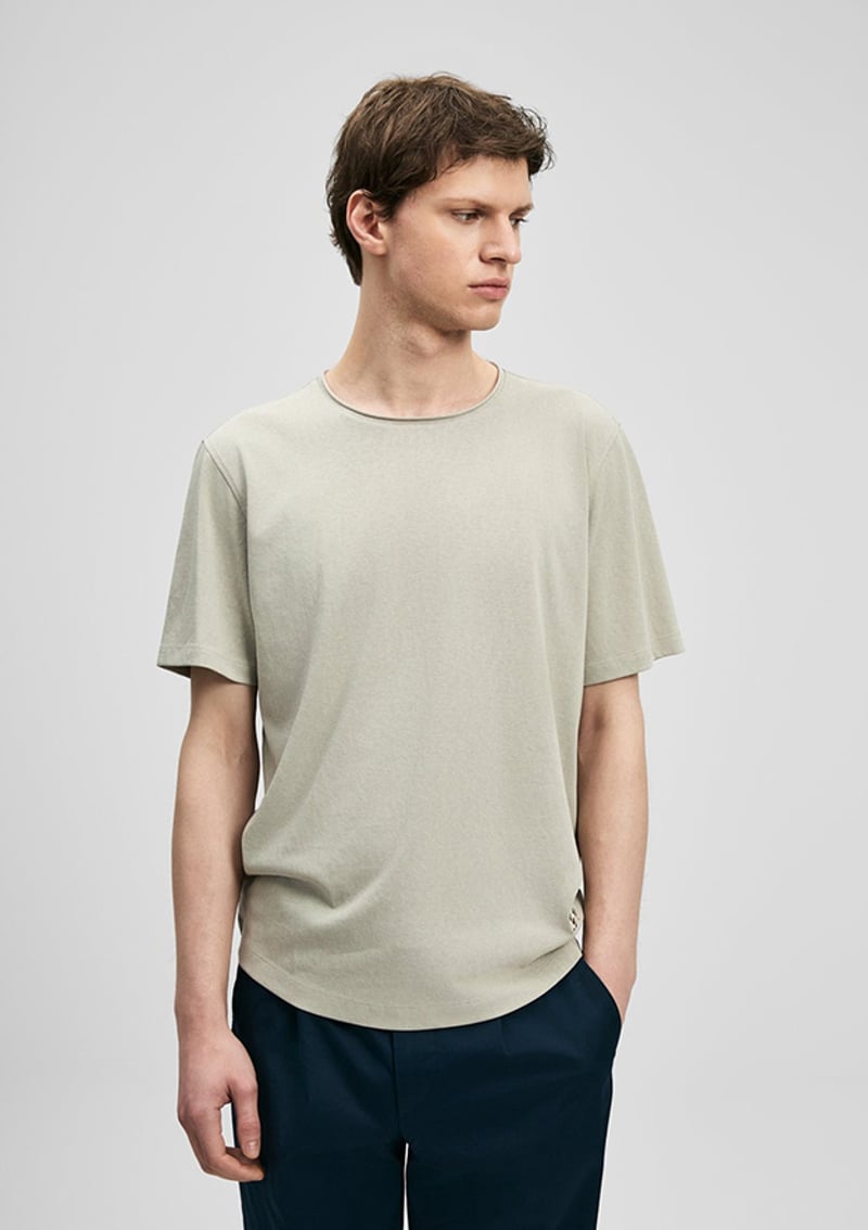 111020312 Erkek Bej Baskılı T-shirt