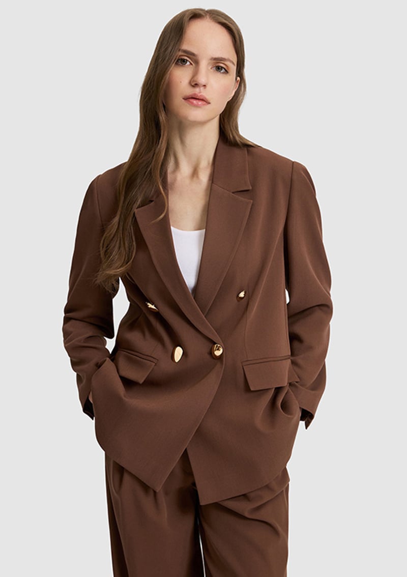 T117243940.Pu-8602 Kadın Kahverengi Ceket