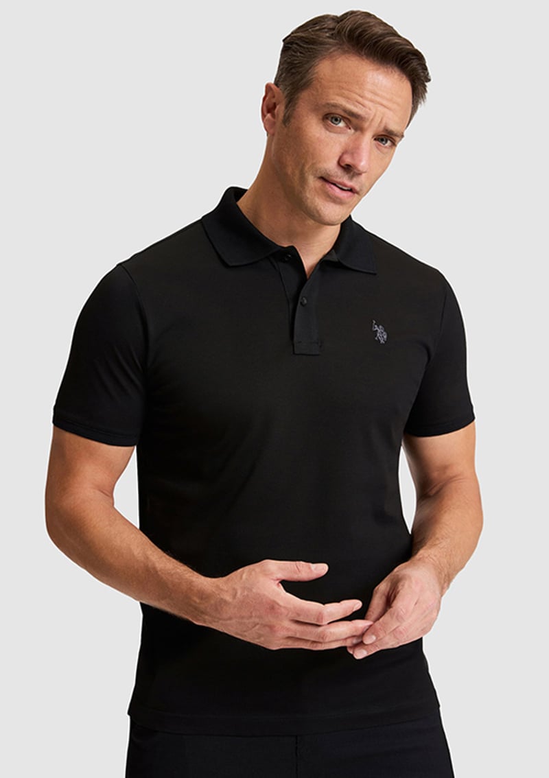 T117223467.Pu-8770 Erkek Siyah Polo Yaka T-shirt