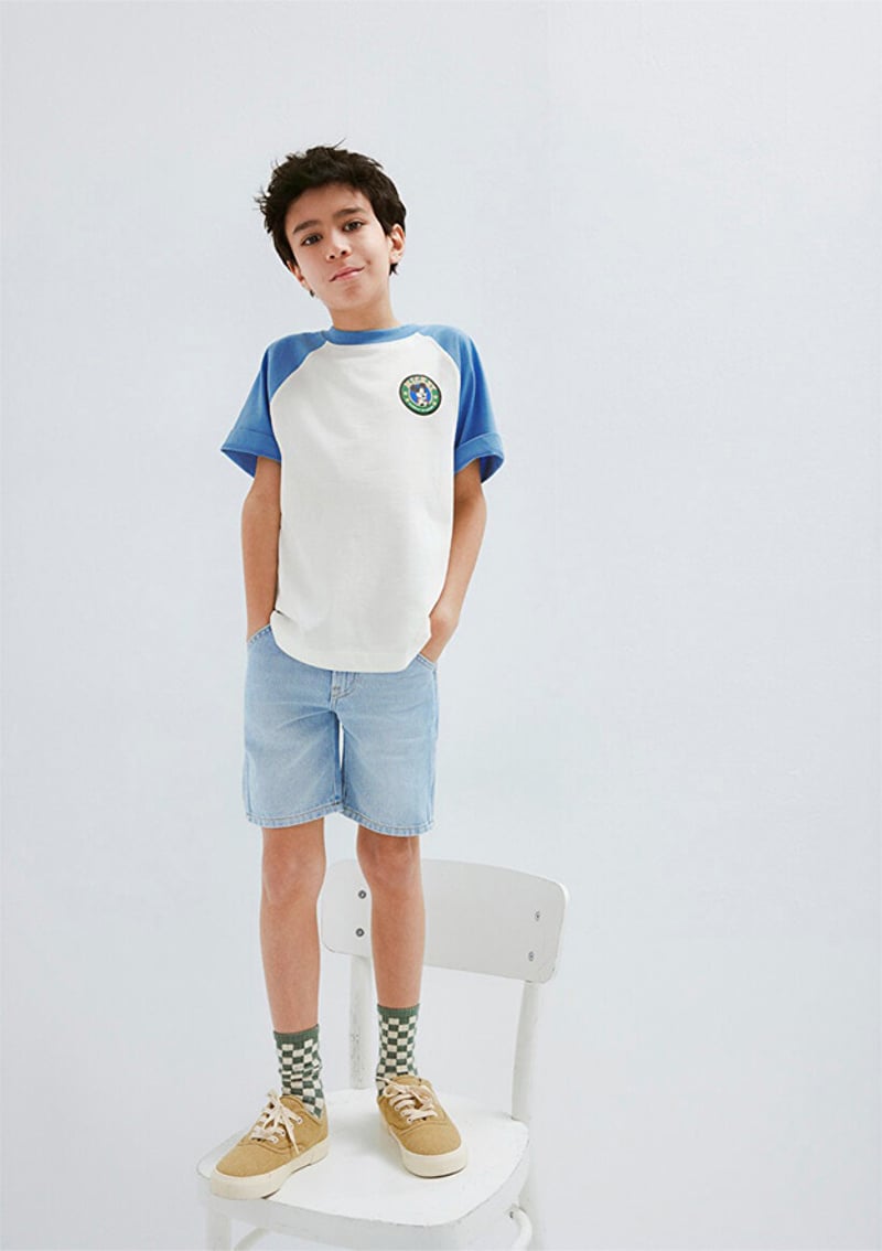 M6610426-70057 Erkek Çocuk Beyaz Baskılı T-shirt