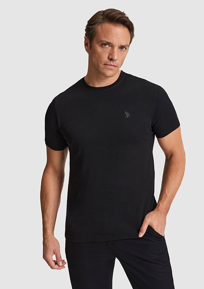 T117216539.Pu-8732 Erkek Siyah Basic T-shirt