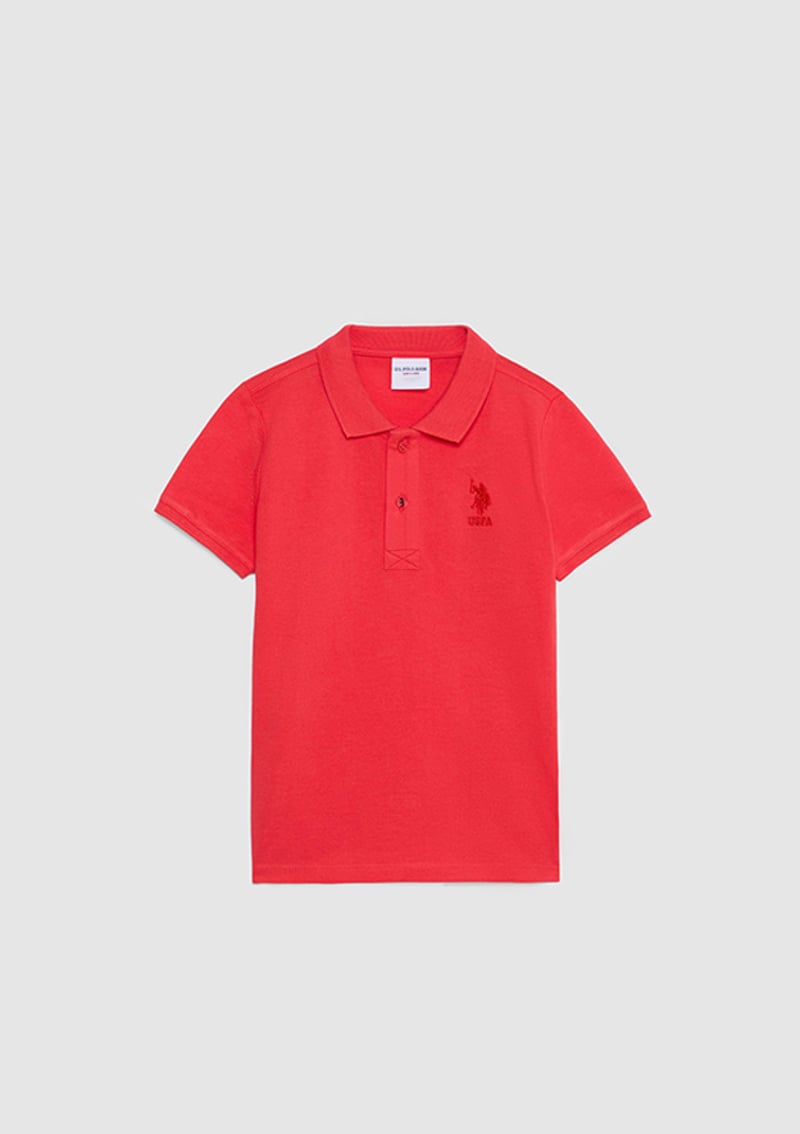 T117211854.Pu-8730 Erkek Çocuk Kırmızı Basic T-shirt