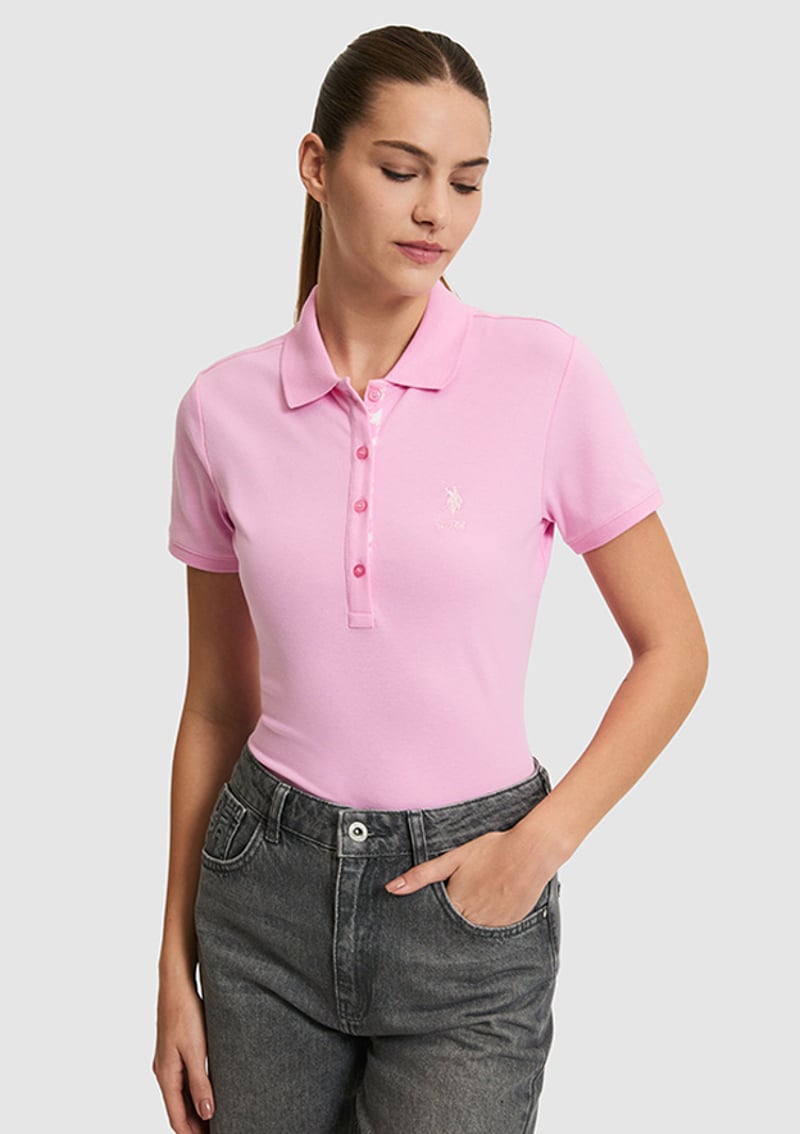 T117237508.Pu-8814 Kadın Pembe Basic T-shirt