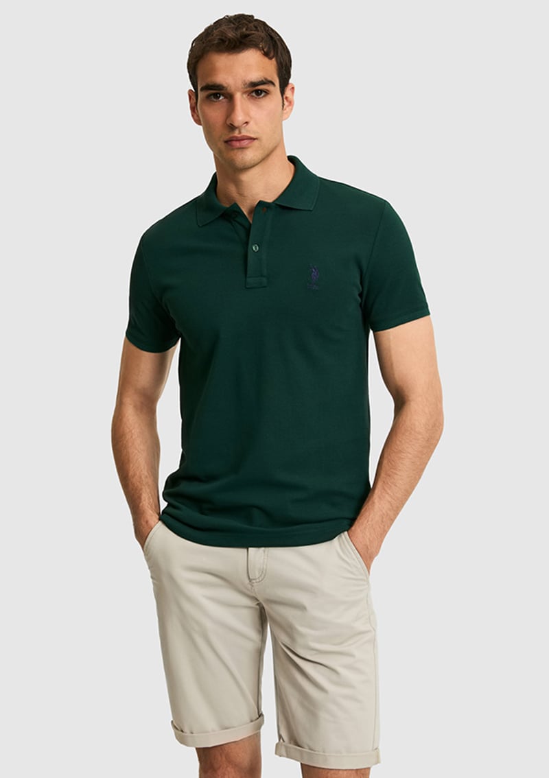 T117219860.Pu-8779 Erkek Yeşil Basic T-shirt