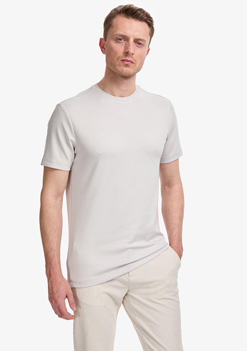 T117240092.Pu-8898 Erkek Gri Basic T-shirt