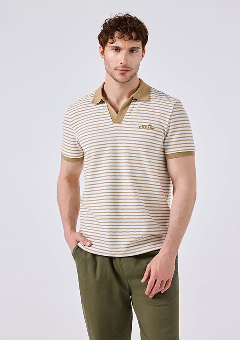 6Sm5019 Erkek Bej Polo Yaka T-shirt