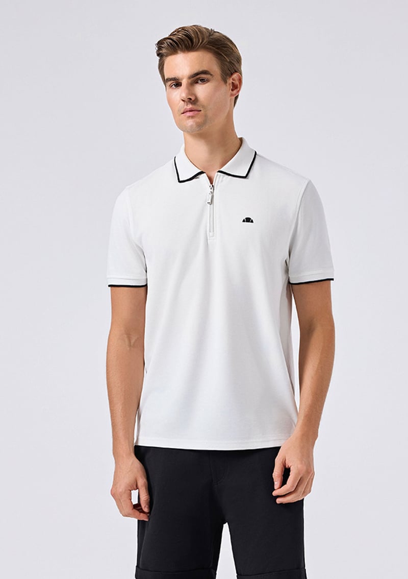6Sm5006 Erkek Beyaz Polo Yaka T-shirt