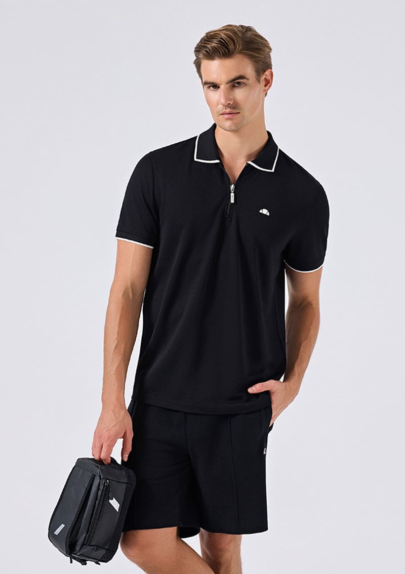 6Sm5006 Erkek Siyah Polo Yaka T-shirt