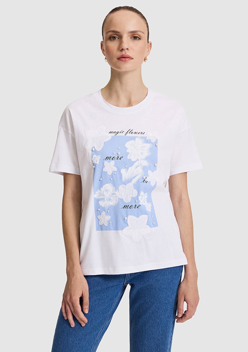 T117241838.Pu-9249 Kadın Beyaz T-shirt