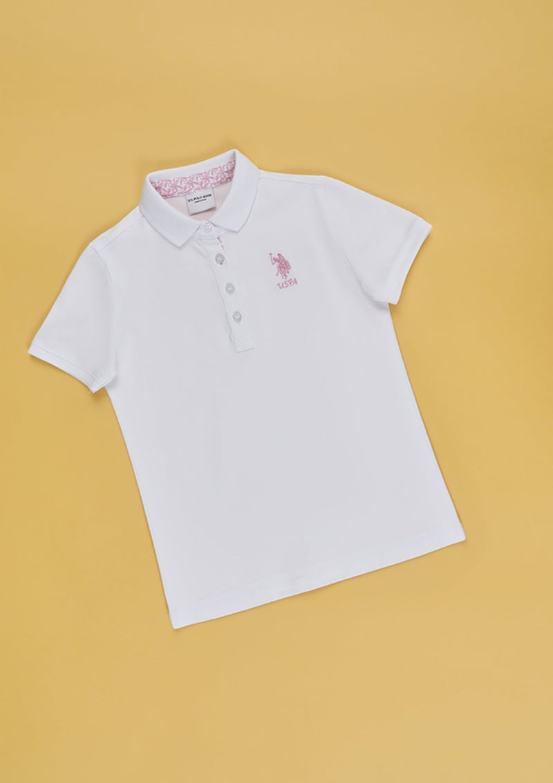 T117212104.Pu-8654 Kız Çocuk Beyaz Basic T-shirt