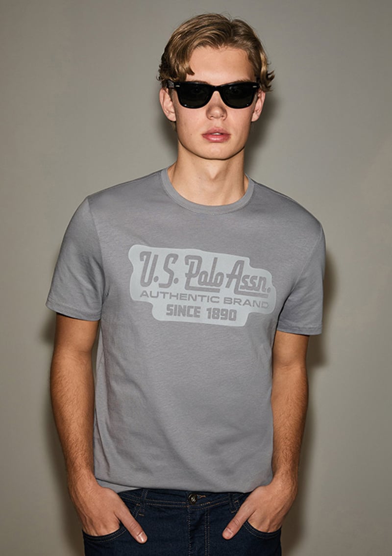 T117229276.Pu-9669 Erkek Gri Regular T-shirt
