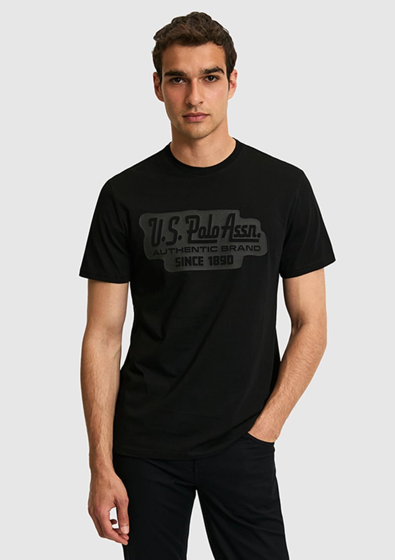 T117229270.Pu-9669 Erkek Siyah Regular T-shirt