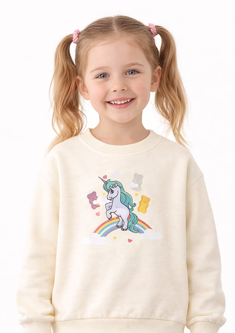 S26G1Sw203 Kız Çocuk Beyaz Sweatshirt