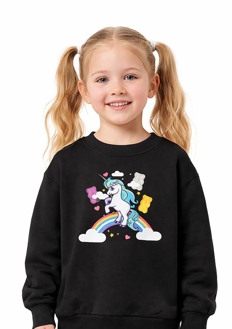 S26G1Sw203 Kız Çocuk Siyah Sweatshirt