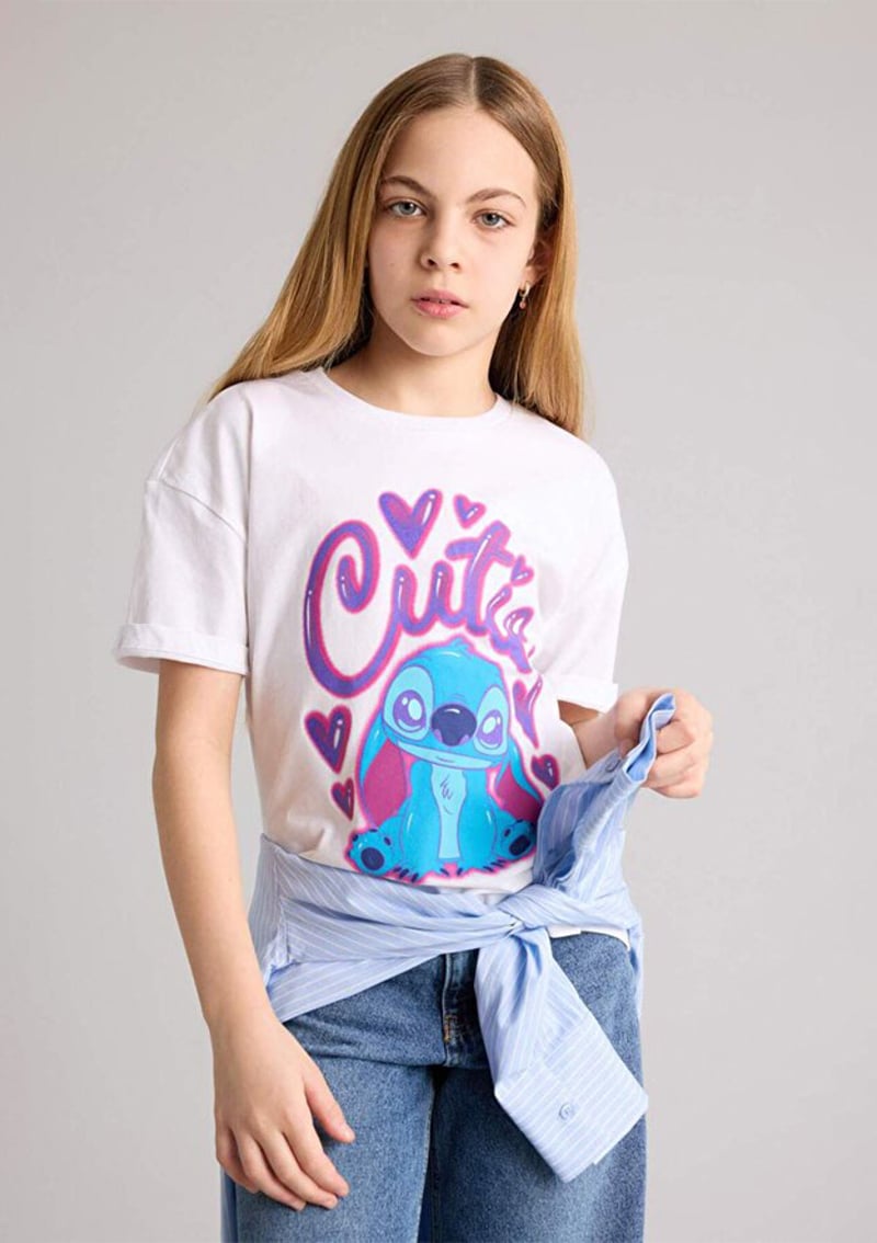G8184A8Dfa Kız Çocuk Beyaz Kısa Kol T-shirt