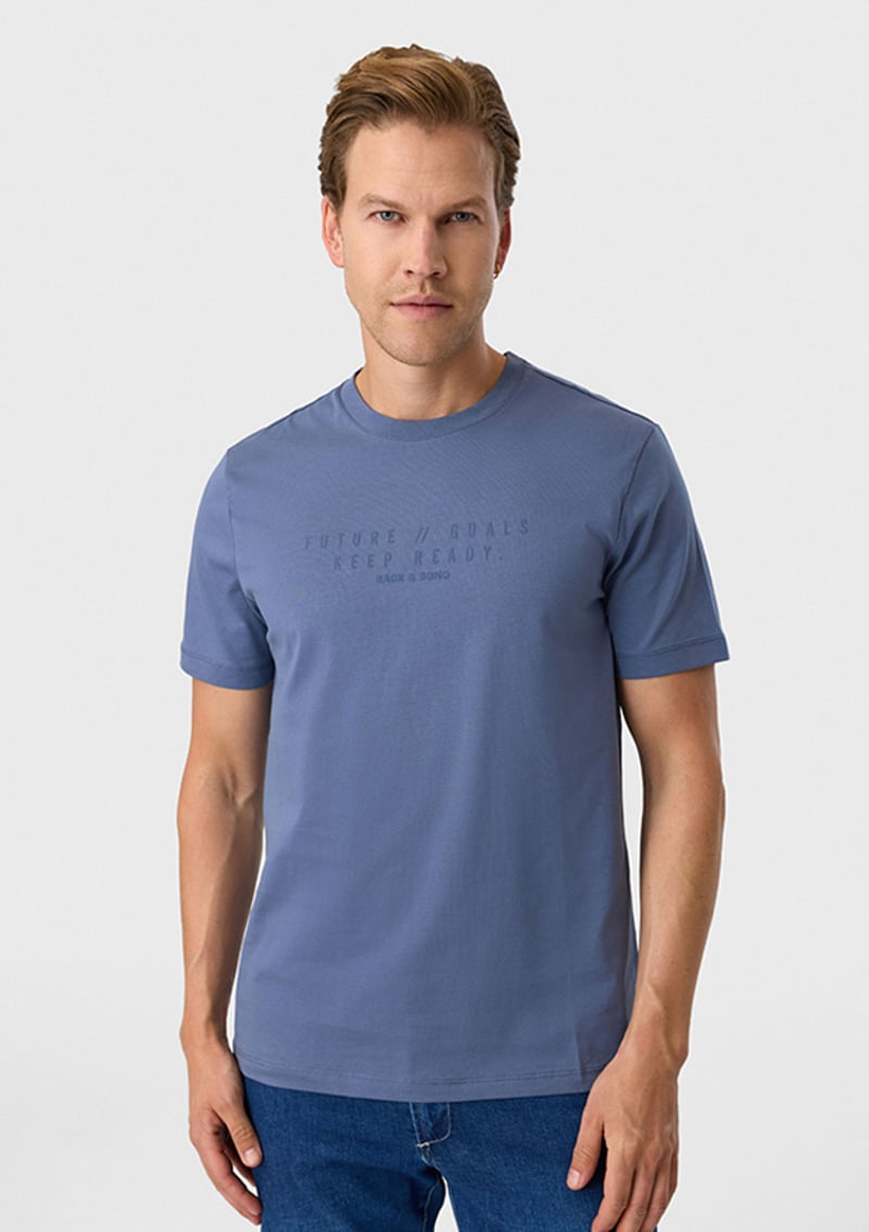 Bts1006900000 Erkek Lacivert Bisiklet Yaka T-shirt
