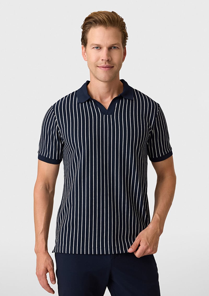 B35S10012 Erkek Lacivert Polo Yaka T-shirt