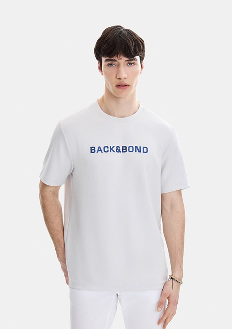 B35S10049 Erkek Gri Bisiklet Yaka T-shirt