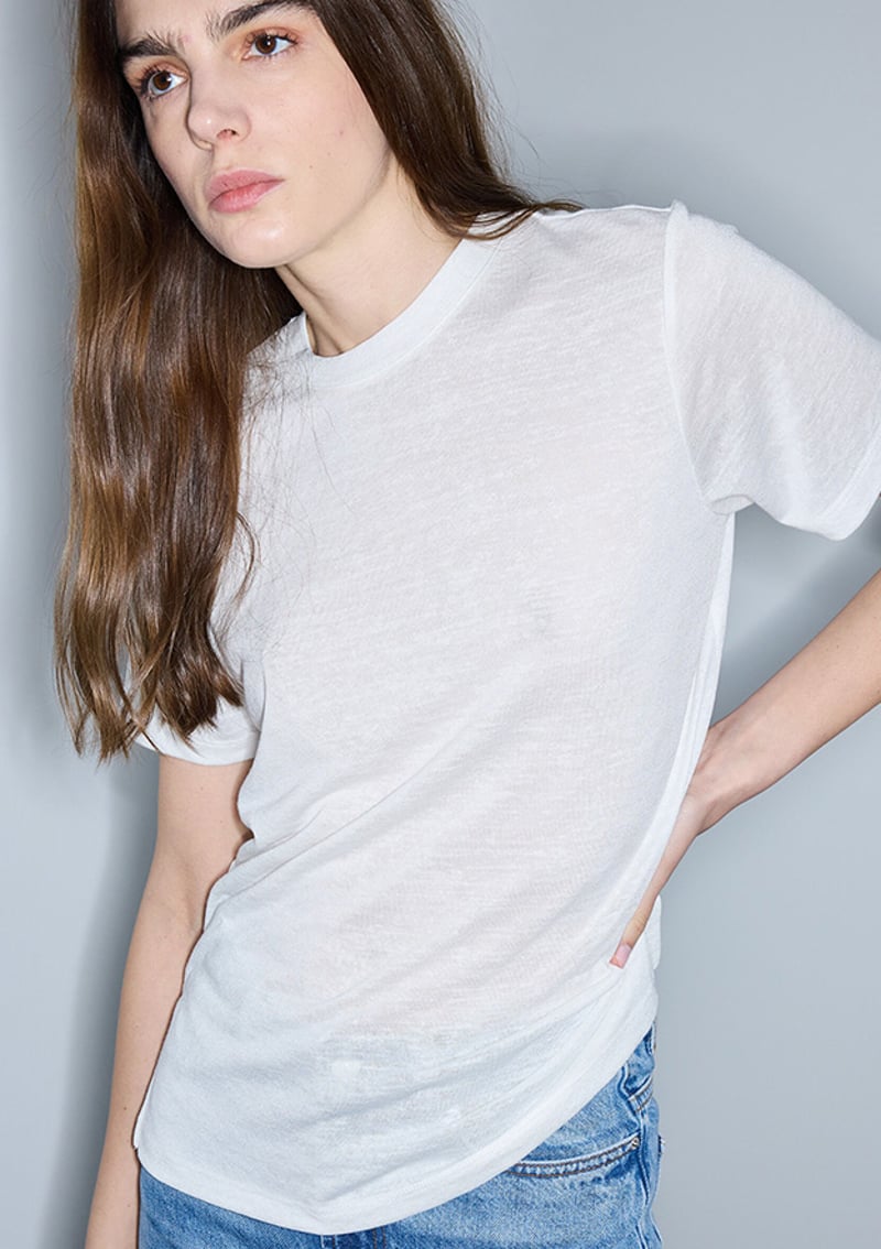 Is1260070241 Kadın Beyaz Bisiklet Yaka T-shirt