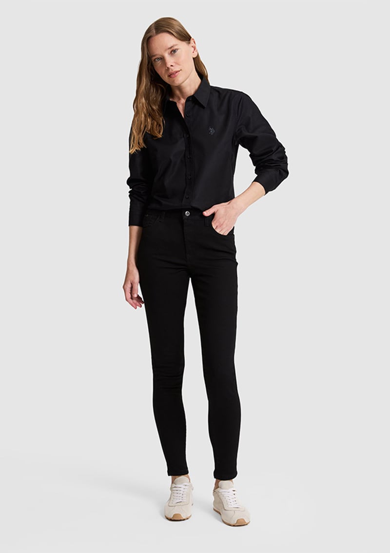 T117228153.Pu-8930 Kadın Siyah Jean Pantolon