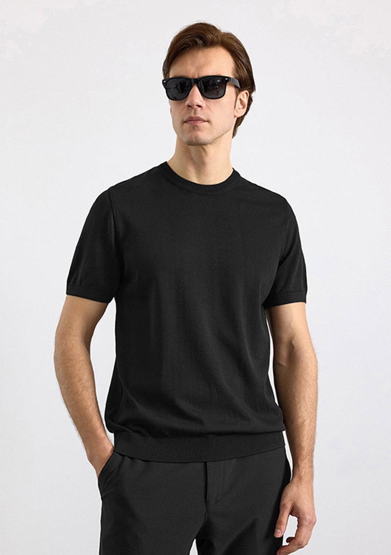 Str2013700003 Erkek Siyah Triko T-shirt